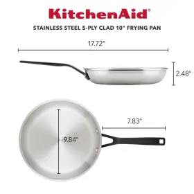 Kitchenaid 30056 5 Ply Clad 10 Inch Stainless Steel Frying Pan Polished