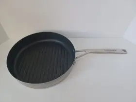 Kitchenaid 628409710124 New Clad Brushed Stainless Steel Nonstick Round Grill Pan 10.25 In
