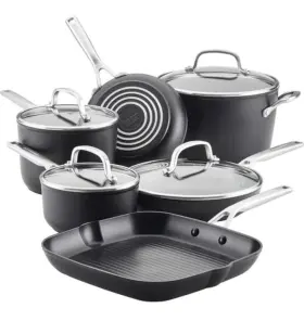 80129 Kitchenaid Hard Anodized Induction Nonstick Cookware Pots - Matte Black