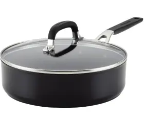84804 Kitchenaid Hard Anodized Nonstick Saute/fry Pan With Lid 3 Quart Onyx Black