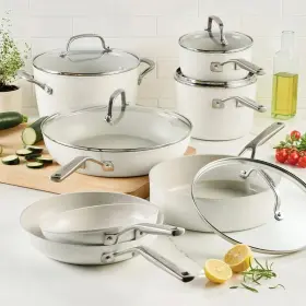 84864 Kitchenaid 12-piece Hard Anodized Ceramic Non-stick Cookware Set Porcelain White