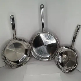 Kitchenaid 883049425207 8 Inch 10 And 3.3 Quart Skillet Sauce Pan Cookware 3 Piece Set Red