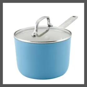 89844483 Kitchenaid Hard Anodized 3 Quart Nonstick Ceramic Cookware Sauce Pan - Blue Velvet