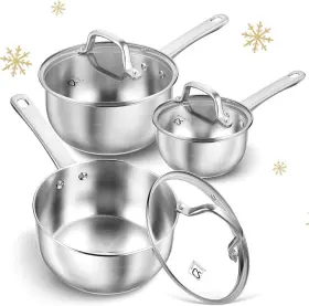 Koch Systeme Cs 313114216237 Stainless Steel Saucepan Set 1 Quart And 2 3 Sauce Pan Premium