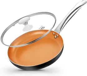 Koch Systeme Cs 744759386212 10in Copper Nonstick Frying Pans With Lids And Titanium Ceramic