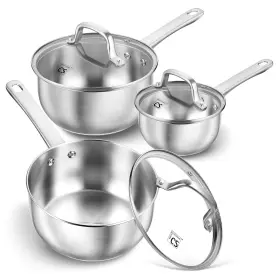 Koch Systeme Cs 897119274011 Stainless Steel Saucepan Set 1 Quart And 2 3 Sauce Pan Premiu