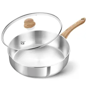 Koch Systeme Cs 897119279245 Saute Pan With Lid 10 Inch Stainless Steel Deep Frying P