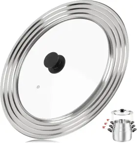 Komokeru 705353994425 Pan Lid Fits 11 12 And 13 Inch Cookware Universal For Pots Pans Skillet