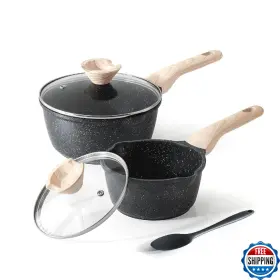 B0fjdj9qqb Kordisen Sauce Pan Set With Lid 1.5 Quart 2.5 Nonstick Cooking Pots Pour Spout Eas