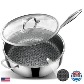B0f6llq789 Kurrungie 5 Quart Saut Pan Lid 10-inch Ply Stainless Steel Sauce Non