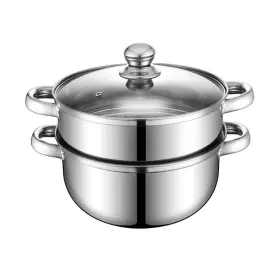 Lcilent 714955418376 Steamer Pot For Cooking 8.8 Inch 2-tier Multipurpose 18/8 Stainle