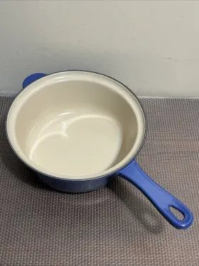 Le Creuset 024147169970 #22 Blue Enameled Cast Iron Saucepan Pot No Lid