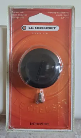 Le Creuset 024147230267 Cookware Knob Replacement Matte Black Resin 1.9 In /47 Mm W/screw