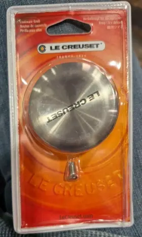 Le Creuset 024147264422 Signature Silver Color Stainless Steel Knob Size Large 2.2 Inch New