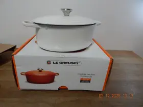 Le Creuset 024147265719 Oval Casserole Cocotte 31cm 6.3l Shiny White Enamel Cast Iron New