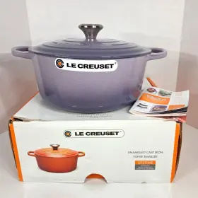 Le Creuset 024147282501 Round Dutch Oven 5.5 Quart 26cm Blue Bell Provence Purple With Lid Bbp Rare