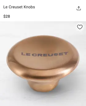 Le Creuset 024147291220 New Large 2.2 Inch Copper Knob For 6.75 7.25 And More No Screw