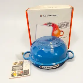 Le Creuset 024147325772 Signature Cast Iron 1.75 Quart Bread Oven Marseille Blue Lid Knob