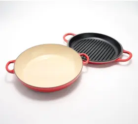 Le Creuset 024147339892 Enameled Cast Iron Multi-function Braiser 3.5 Quart Cerise Nib