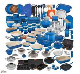 1866712 Le Creuset Brand New Marseille 170-piece Ultimate Cookware Set Blue