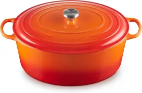 21178400902430 Le Creuset Enamelled Cast Iron Signature Oval Dutch Oven 15.5 Qt Flame