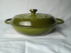 21180030060041 Le Creuset Enameled Cast Iron Signature Braiser 3.5 Quart Olive Branch #30