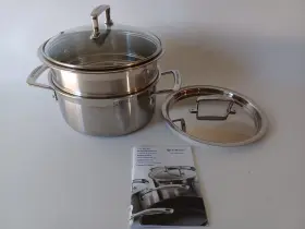 Le Creuset 630870052306 3-ply Stainless Steel Multipot 8 Inch Steamer 3 Qt/3l 2 -lids