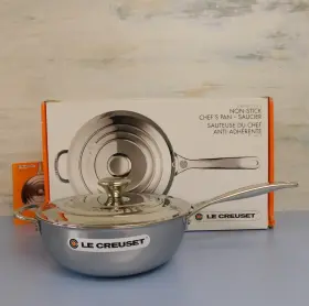 Le Creuset 630870131391 Stainless Steel Nonstick Saucier Pan 3.5 Quart - New