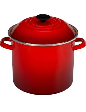 Le Creuset 630870256490 Enamel On Steel 16 Quart Stockpot Cerise Cherry Red New