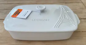 Le Creuset 630870291149 Eiffel Tower Collection Signature Rectangular Casserole White New
