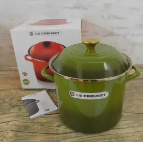 Le Creuset 630870308366 Enameled Steel 10-quart Stockpot In Olive - New