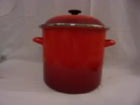 Le Creuset 630870349666 Enameled Steel 10 Quart Stock Pot Red / Cerise - Pre Owned Vgc