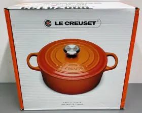990463587 Le Creuset Signature Cast Iron 7.25 Quart Round Dutch Oven In White New