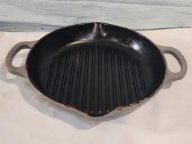 Ls2020-252 Le Creuset Signature Enameled Cast Iron 10 1/4 Inch Grill Pan Oyster Gray Nice