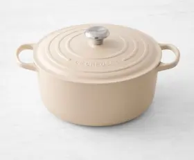 Ls2501-28716ss Le Creuset Enameled Cast Iron Signature Round Dutch Oven - Meringue 7.25qt New