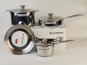 Ssp14107 Le Creuset Tri-ply Stainless Steel Cookware Set 7 Piece