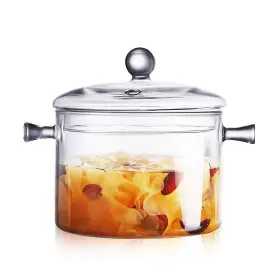 Leaves And Trees Y 669591798637 Glass Saucepan With Cover 1.5l/50 Fl Oz Heat-resistant Stovetop Pot An