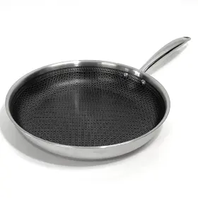 Lexi Home 810065220028 Tri-ply 12 Inch Stainless Steel Scratch Resistant Nonstick Frying Pan