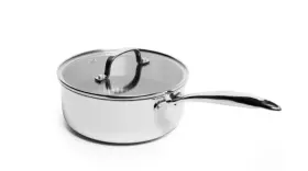 Lb5568 Lexi Home Sauce Pan Diamond Tri-ply 2.7 Quart Stainless Steel Nonstick Glass Lid