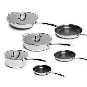 Lb5709 Lexi Home Diamond Tri-ply 9 Piece Stainless Steel Nonstick Cookware Set