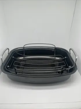 16947 Lifetime Brands Inc Professional Sabatier Roast Pan With Non-stick Floating Rack L 17 Inch W 14 H 4