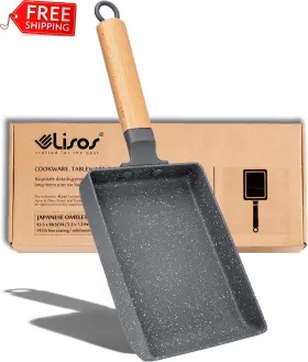 Lisos 313042054000 Tamagoyaki Pan Square Japanese Omelette Non-stick Egg Roll Rectangle Fry