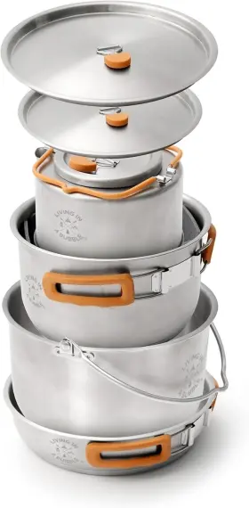 Living In A Bubble 199284706071 Premium 7-piece Stainless Steel Cooking Set. Tri-layer Bonded