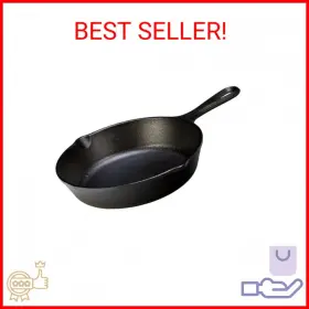 Lodge 013389093952 8 Inch Cast Iron Pre-seasoned Skillet Signature Teardrop Handle - Use In