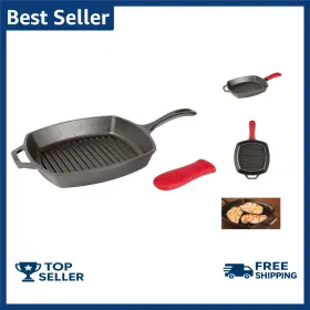 Lodge 075536301631 Square Cast Iron Grill Pan 10.5 Inch