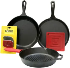 Lodge 075536383613 Essential Pan Set 7-piece Black 7 Piece