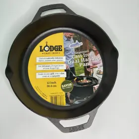 10skl Lodge 075536386188 New 12 Inch Dual Handle Cast Iron Skillet Made In The Usa
