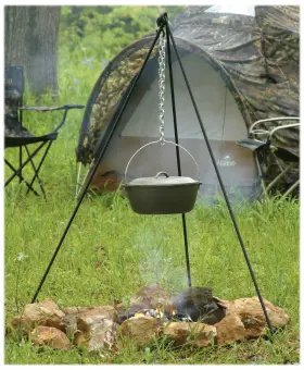 5tp2 Lodge Camp Dutch Oven Tripod - Black 60 Inch