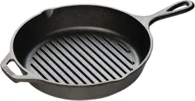 Lodge 885460496538 Cast Iron Grill Pan 10.25-inch 10.25 Inch Black