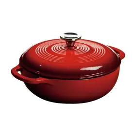 Ec3d43 Lodge Porcelain Enameled Cast Iron Dutch Oven Non-stick 3 Quart Red